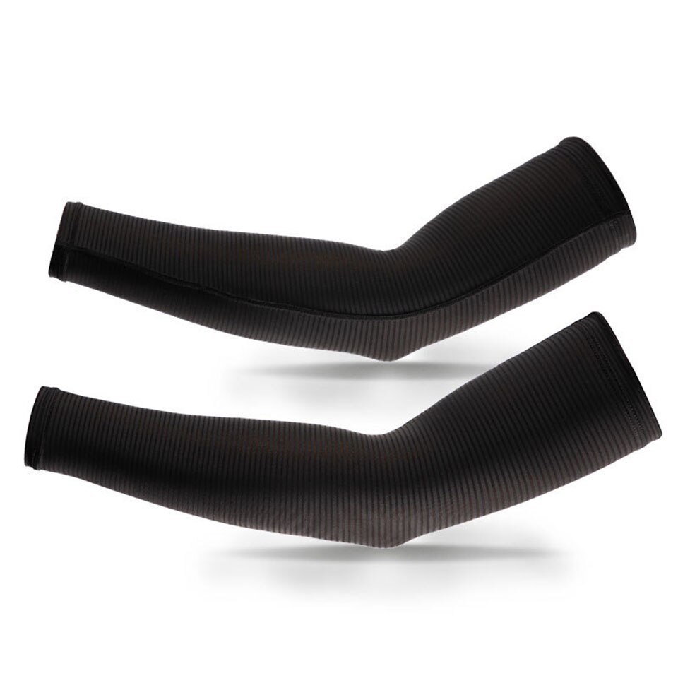 Manchettes de Protection solaire pour hommes et femmes, 2 pièces, manchette respirante à séchage rapide, chauffe-bras pour cyclisme, vélo, Golf, sport: Black