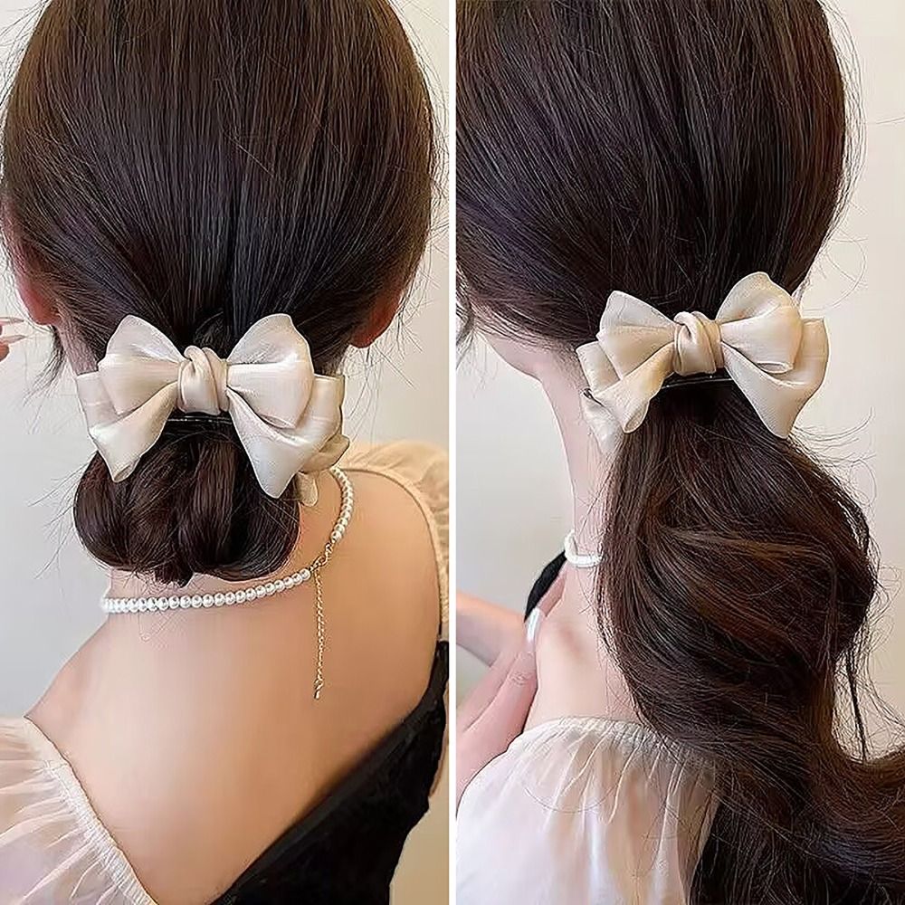 Pince à cheveux brillante à nœud papillon pour femmes et filles, épingle à cheveux exquise, tête arrière, élégante, style pastChev, nœud, vêtements de sauna, accessoires pour cheveux