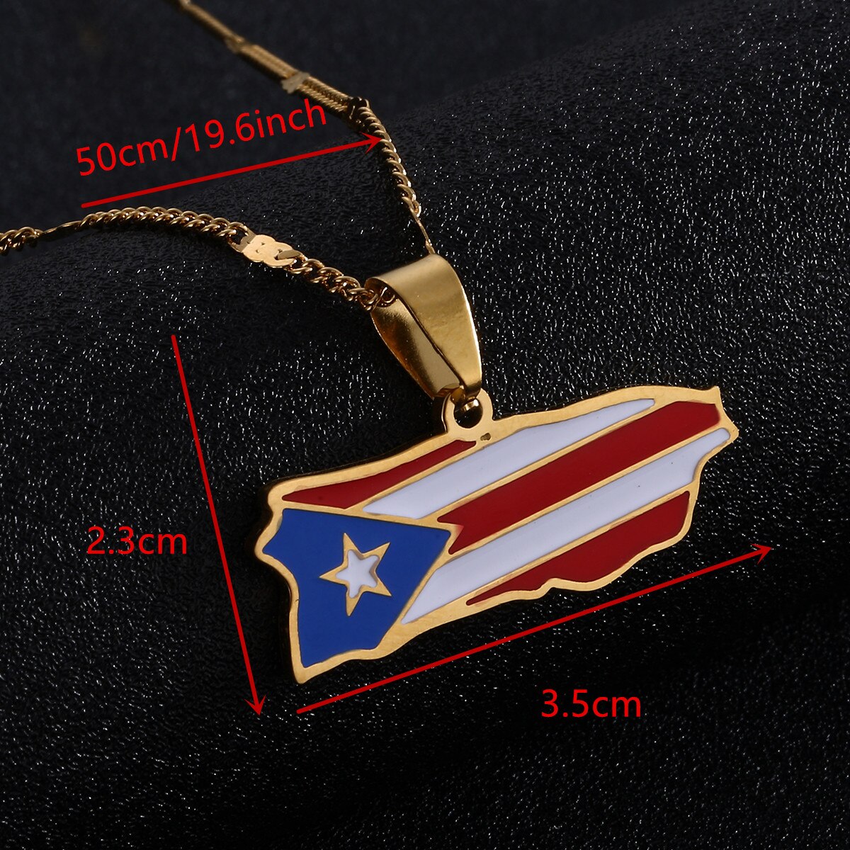 Trendy Emaille Puerto Rico Karte Anhänger Halskette für Frauen Puerto Ricans Karte Charm Schmuck