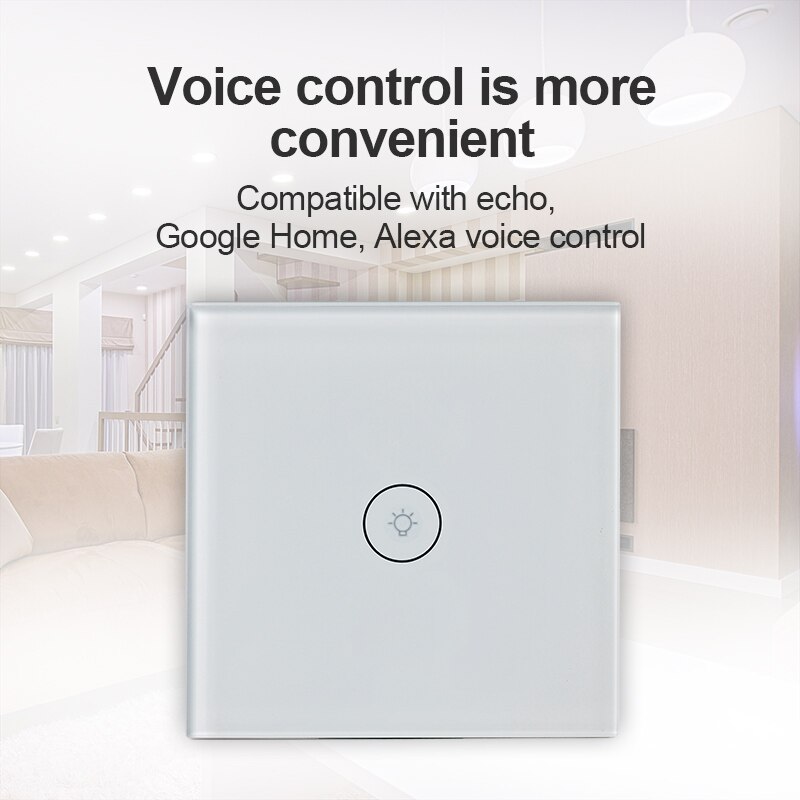 1/2/3 Gang Wifi Light Switch EU Standard Work With Alexa Google Home Touch Switch Smart Switch Panel Wall Switch