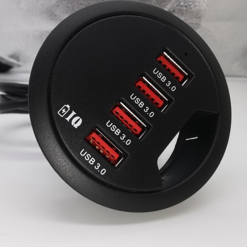 EU US Power Adapter Mounting In-Desk 4 Ports USB 3.0 Hub Multi Splitter for PC Desktop Computer Laptop Mouse Keyboard