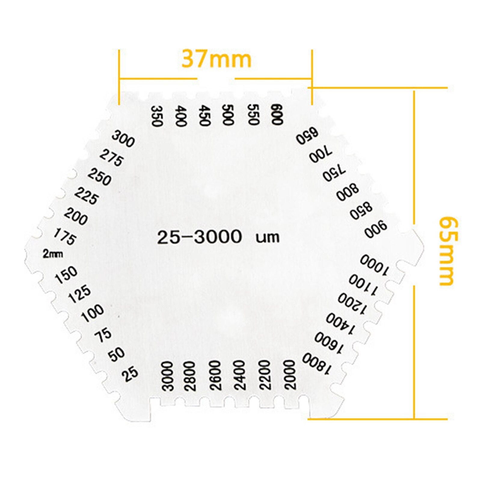 Digitale Verf Laagdiktemeter Tester Rvs Zeshoekige Natte Film Kam Automotive Auto Verf Inspectie Apparaat