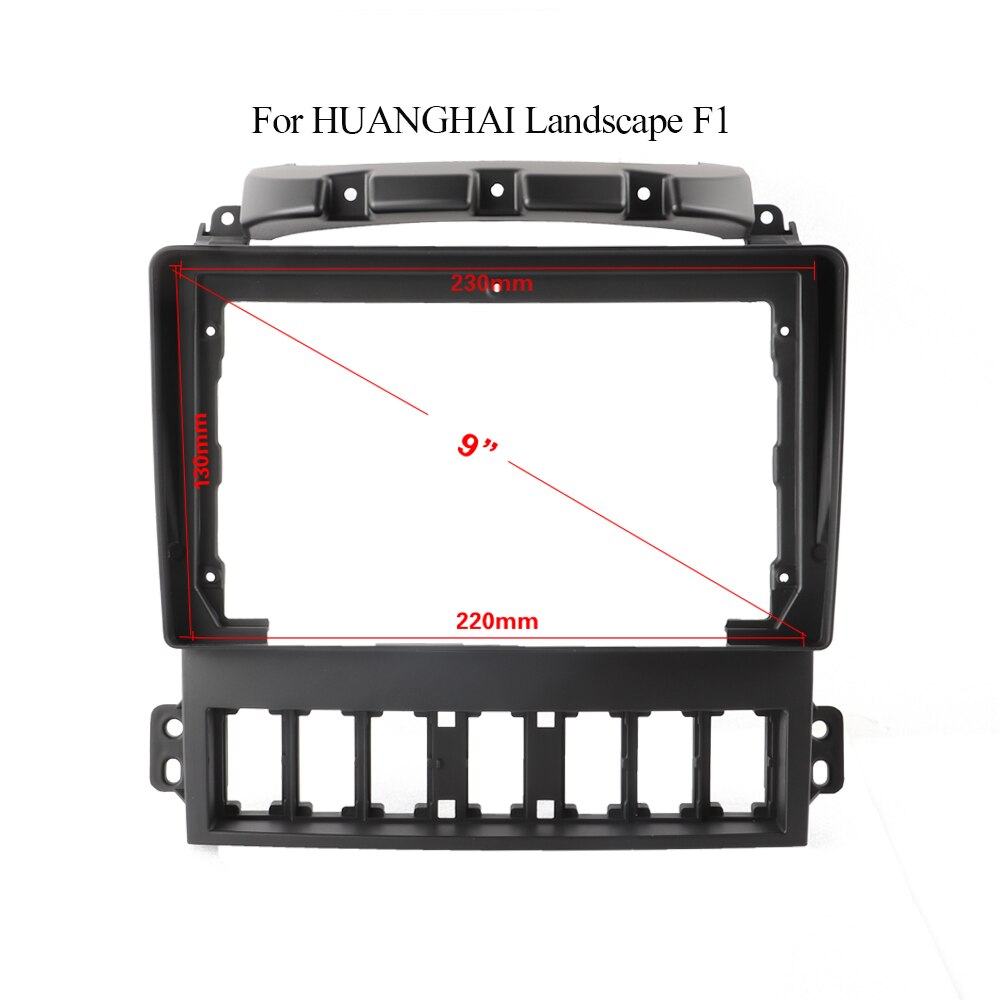 Dounle din black abs trim fascia frame for huanghai landscape  f1 refit car android radio navigation dvd monteringspanel