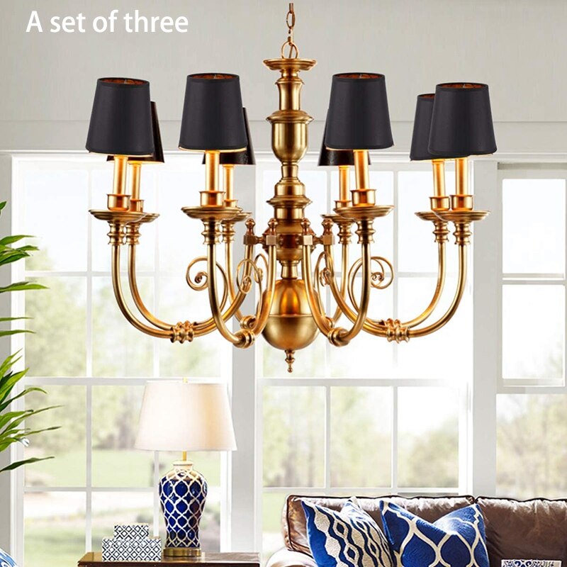 3Pcs Lamp Shade Linen Fabric Lamp Cover for Chandeliers Lights Table Floor Wall Lamps Ceiling Lamp Replacement
