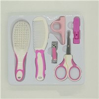 Baby Kids Toddler Healthcare Kits Grooming Care Nail Hair Care Set Nail Clipper Hair Comb Nail Scissor: pink