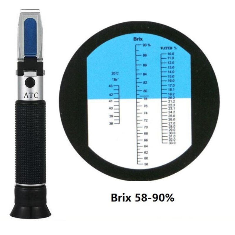 Bærbar honning refraktometer tester 60-90%  brix baume vand tester rhb -92 in box