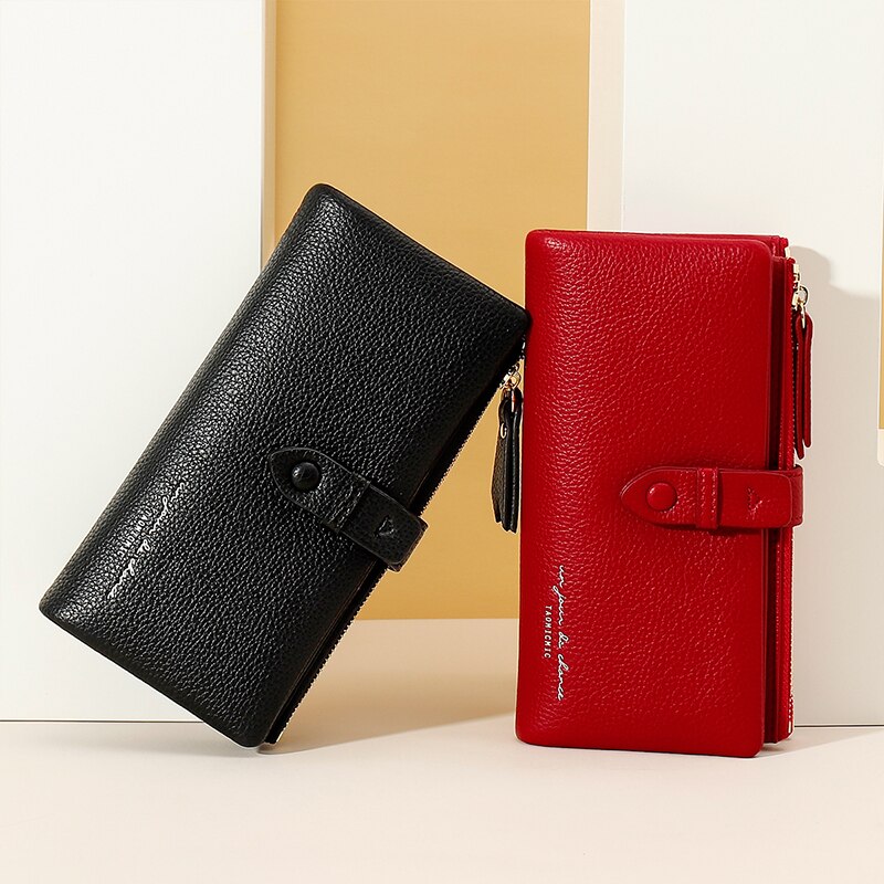 Comfortabele Gecontracteerd Stijl Lange Portefeuilles Voor Vrouwen Pu Lederen Driebladige Kaarthouder Purse Dames Zoete Portemonnees Cartera