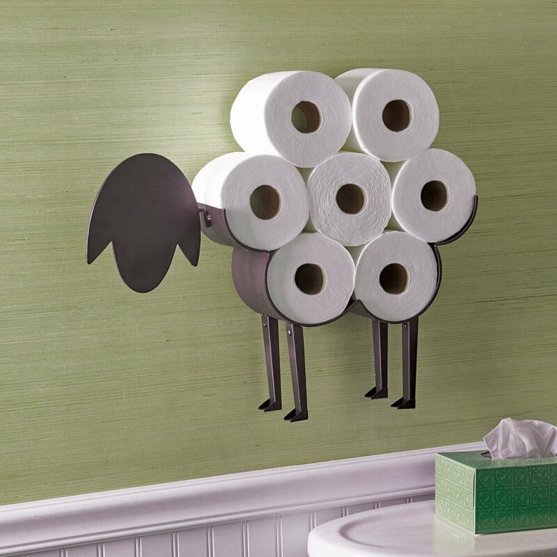 Dekorativ toiletpapirholder til får - fritstående opbevaring af væv til badeværelse