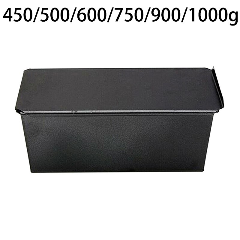 Toast brødform diy-form køkkenværktøj 450g-1000g jern sort med låg