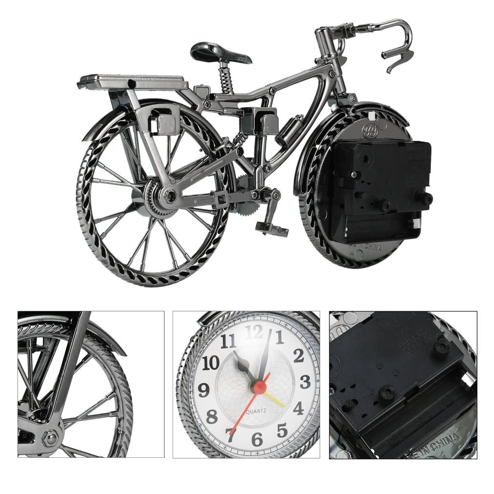 1Pc Popular ABS Retro Bicycle Alarm Clock NZ-035 Cool Style Clock Personality Needle Clock Random Background