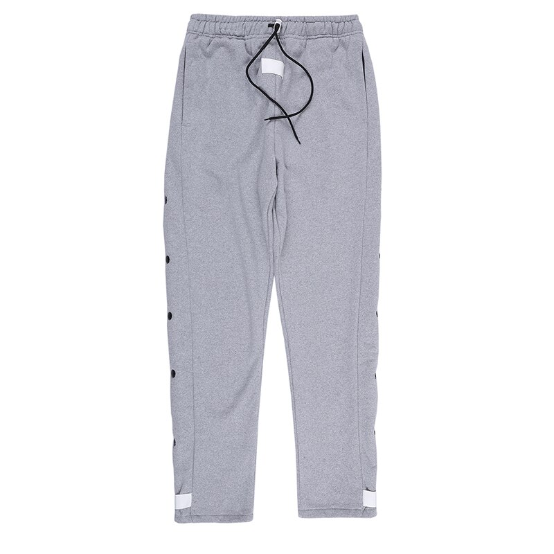 Double bouton latéral survêtement pantalons de survêtement hommes élastique Wasit Streetwear décontracté Hip Hop pantalon large jambe Harajuku Cargo pantalon: M / Gris foncé