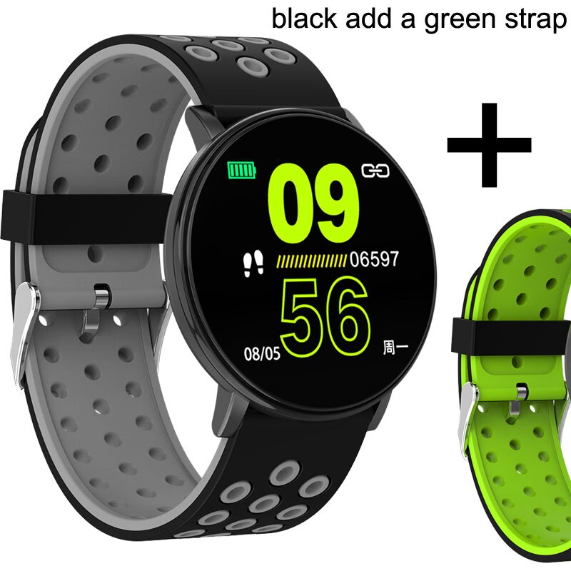 Fitness Tracker Watch Blood Pressure Smart Bracelet Pedometer Waterproof Fitness Bracelet Activity Tracker Smart Band Men Women: W8C a green strap