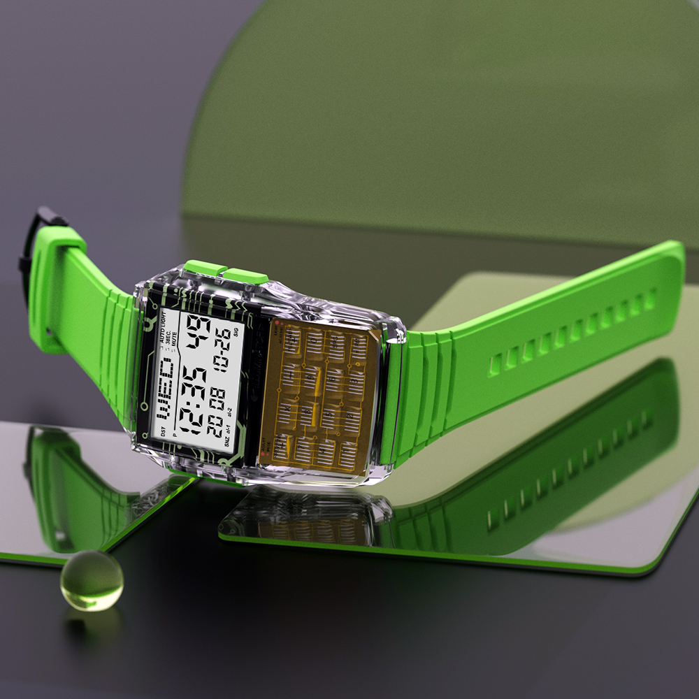 Reloj con calculadora multifunción, reloj electrónico LED, deportivo Digital, resistente al agua, estilo de ordenador, de lujo superior para hombre