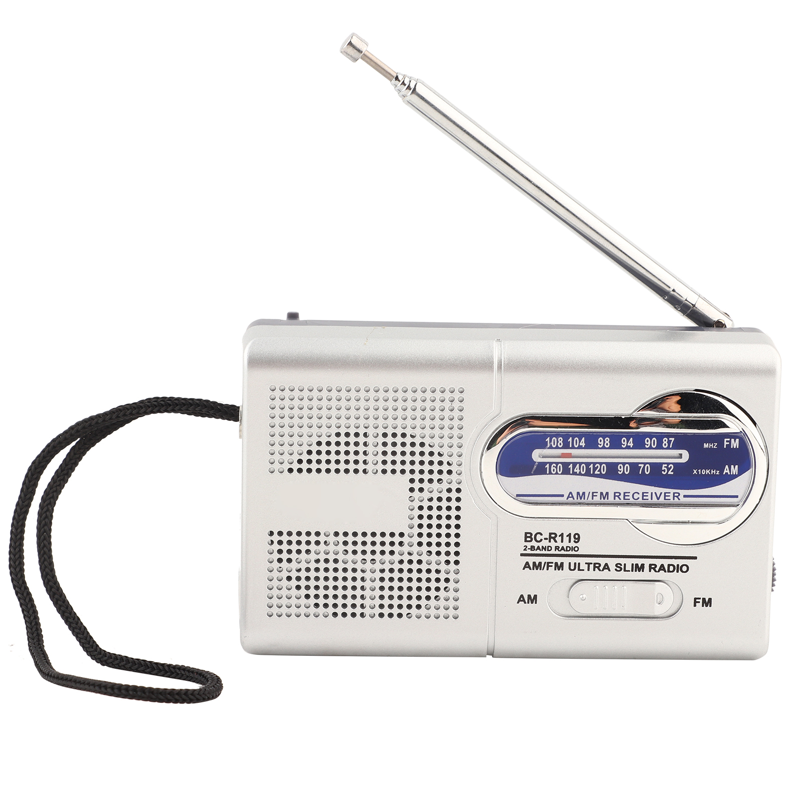 Multifunction Mini Pocket Am FM BCR119 Radio Speaker Receiver Telescopic Antenna: Default Title