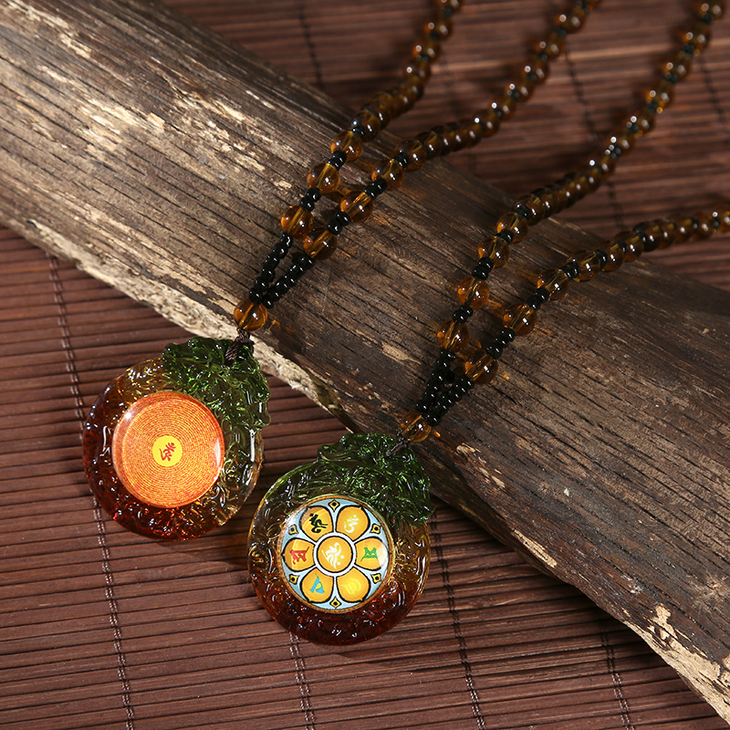 Tibetan Pendant Buddhism Amulet Necklace Shurangama Mantra Talisman Lucky Wealth Necklace Jewelry Accessories: 1PCS   13