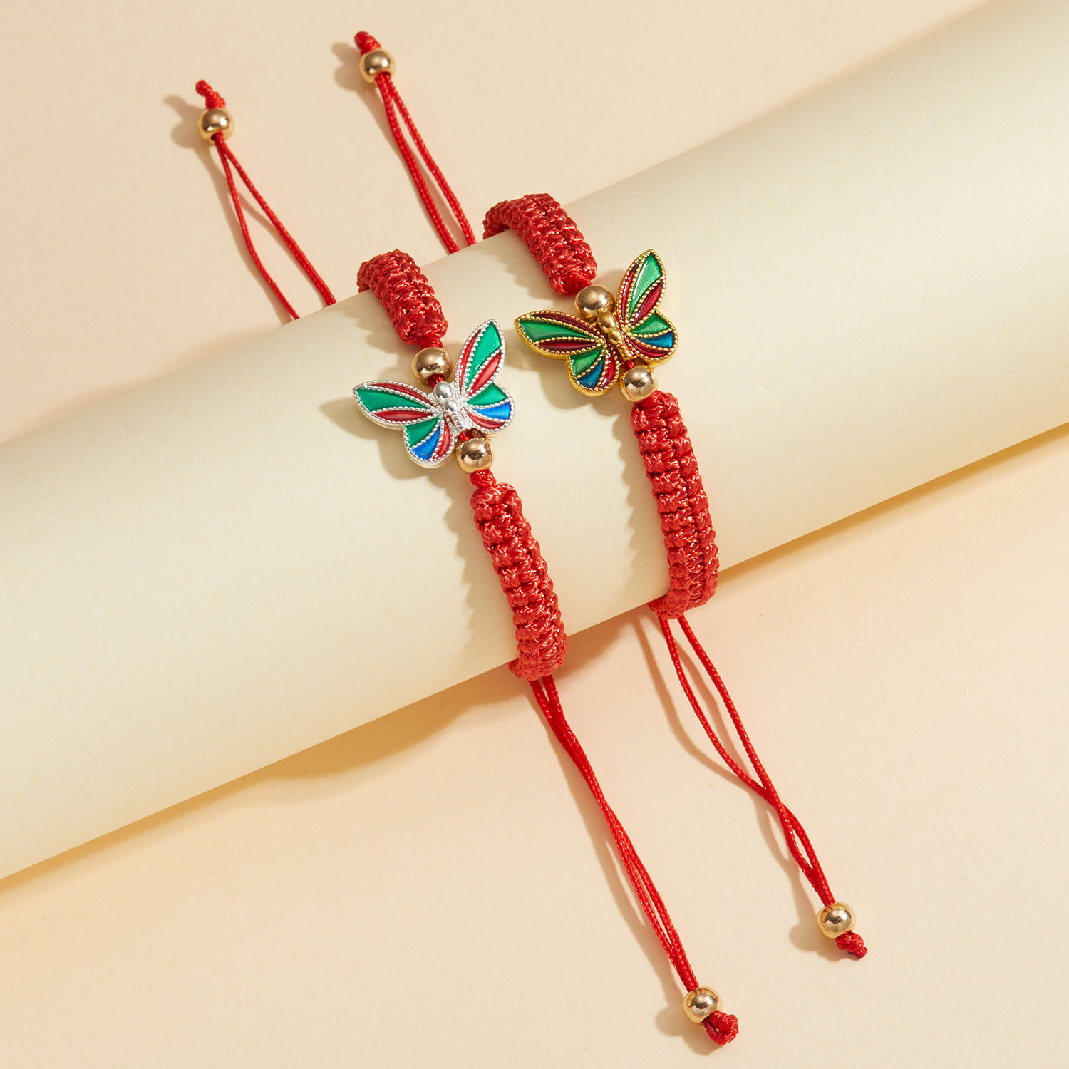 Colorul Cute Butterfly Bracelet for Women Charm Bracelet Adjustable Red Rope Chain Anklet Children Girl Jewelry