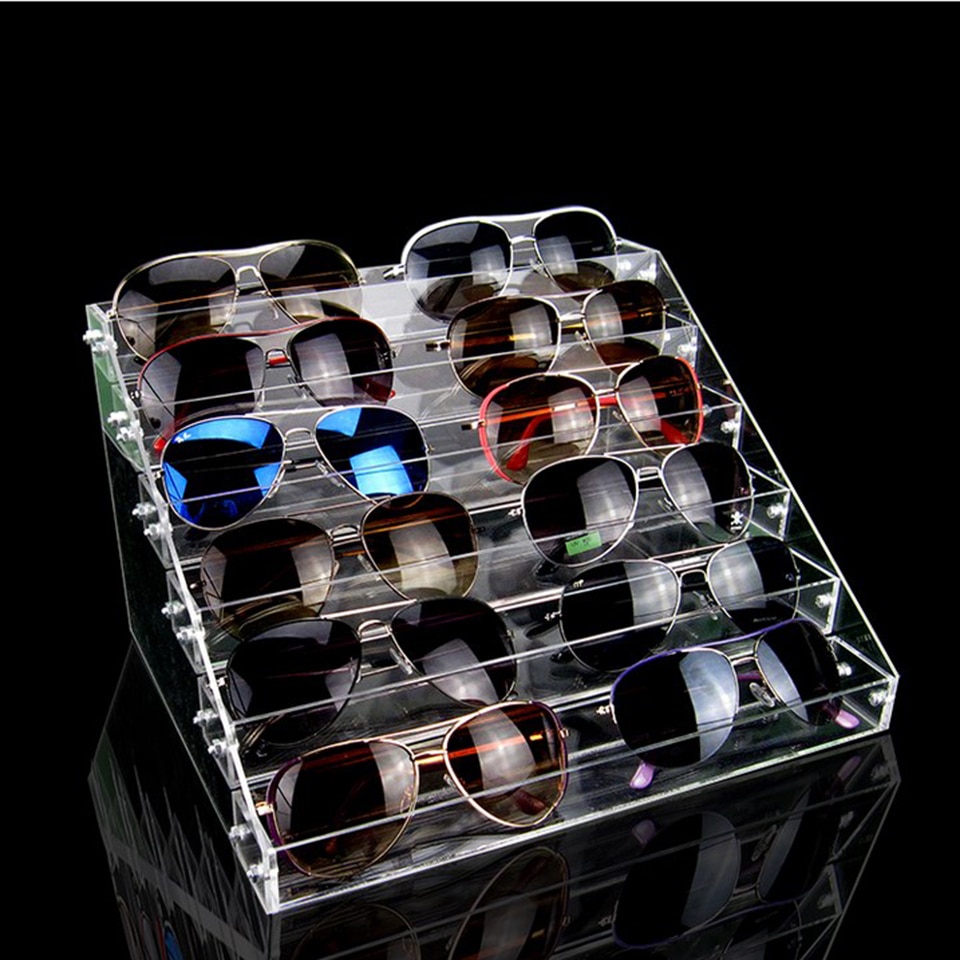 Msjo briller arrangør opbevaring akryl stativ til kosmetiske smykker arrangør briller desktop display holder arrangør opbevaringsboks