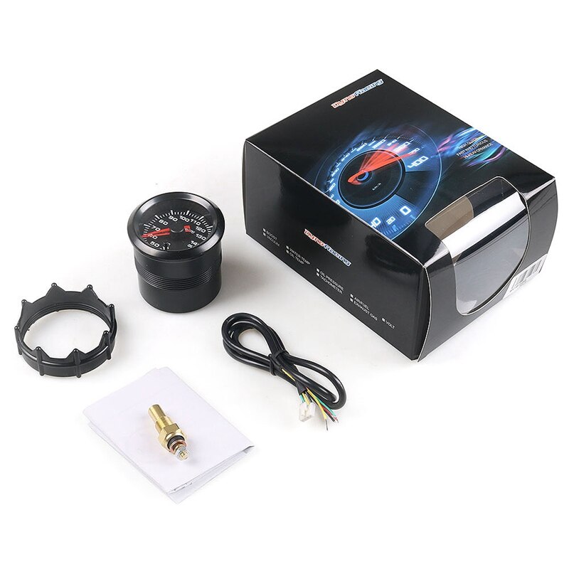 Dyno Racing 2 Inch 52Mm 7 Kleur Led Auto Olie Temp Gauge 40-140 Celsius Olie Temperatuur Meter met Sensor
