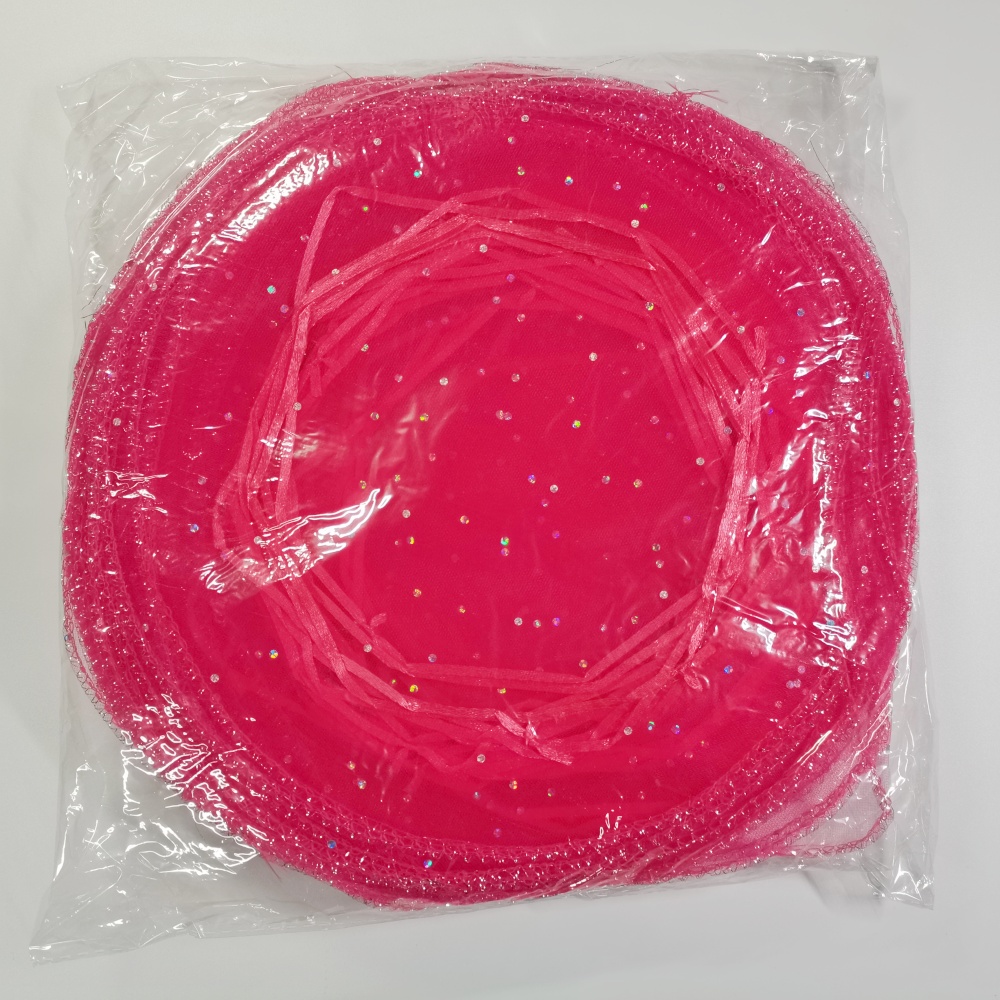 100pcs Jewelry Bag Diameter 26cm 35 40cm Wedding Christmas Party Organza bags Jewelry Packaging Display & Jewelry Pouches: M / Rose Red