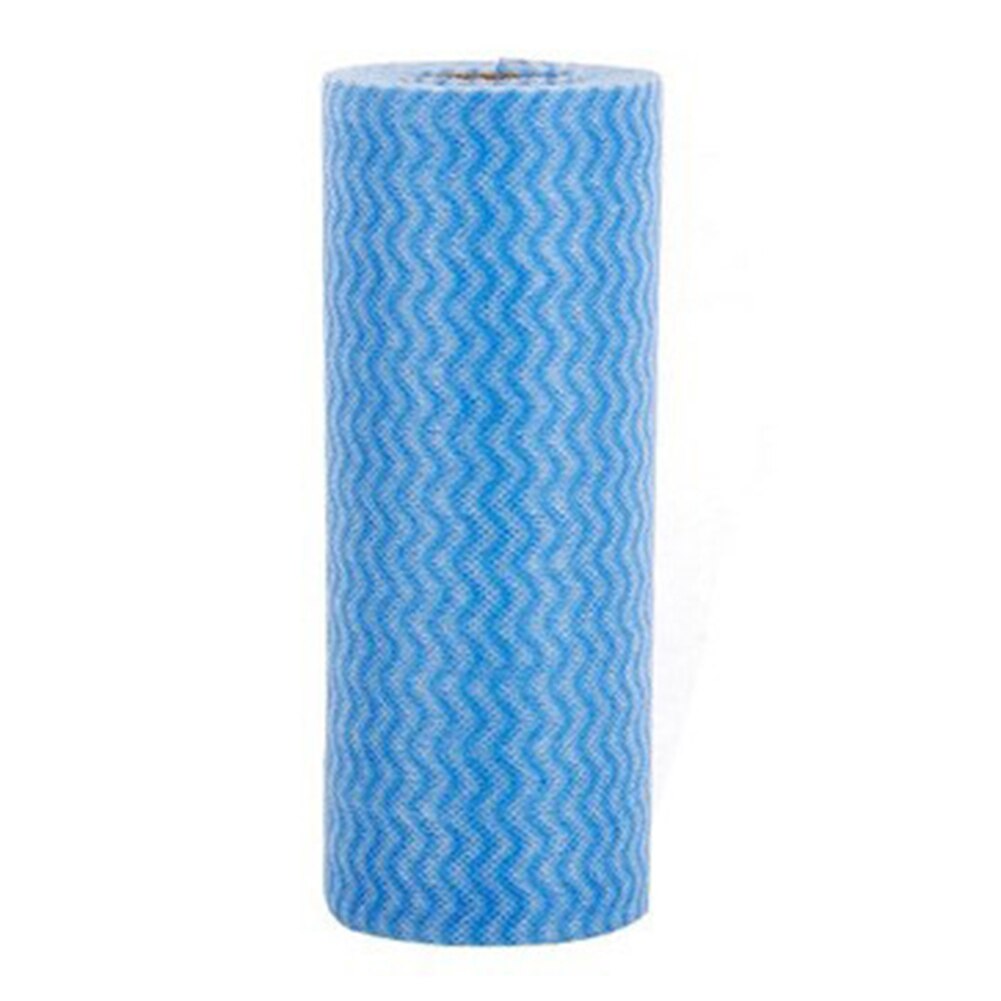 Paño de limpieza desechable para cocina y baño, paño de tela no tejida, 50 Uds. Por rollo: Azul