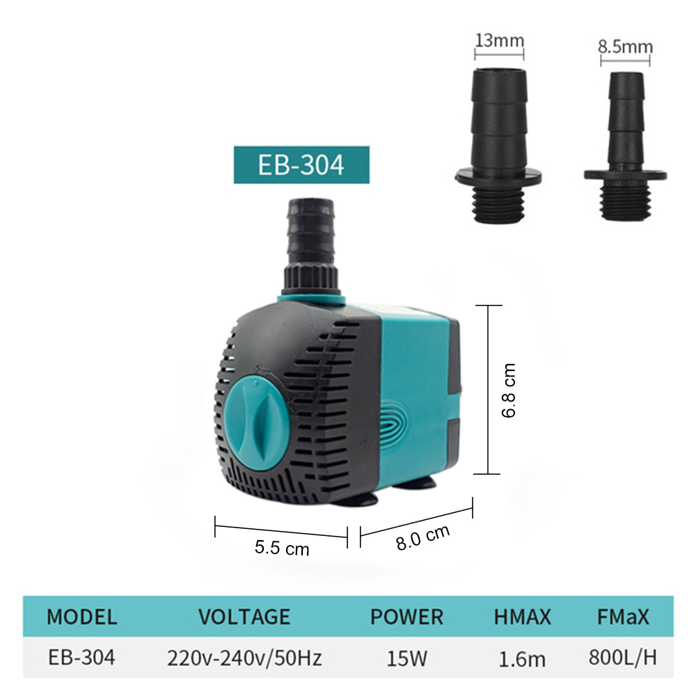 Ultra-Quiet Submersible Water Fountain Pump Filter Fish Pond Aquarium Water Pump Tank Fountain 220V-240V 3W 6W 10W 15W 25W: 15W