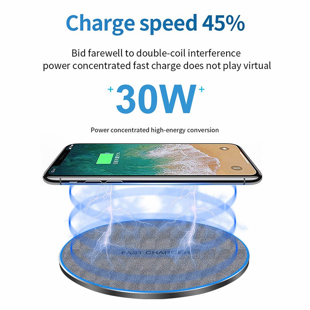 Fdgao 30W Power Quick Opladen Voor Samsung S20 S10 S9 Note 20 10 Qi Snelle Draadloze Oplader Pad Voor iphone 12 11 Pro Xs Max Xr X 8