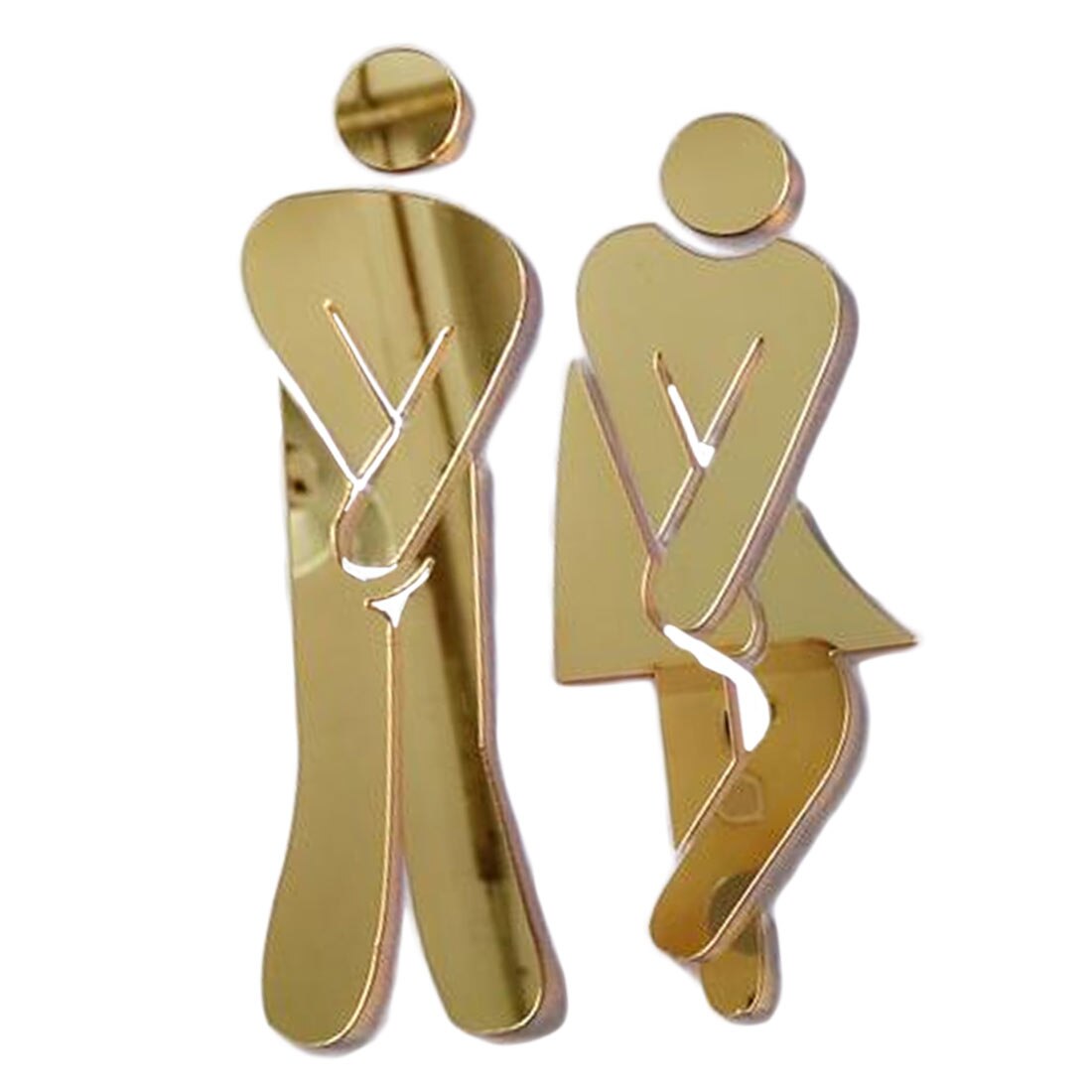 3D Acryl Badkamer Spiegel Stickers Vrouw & Man Wc Teken Spiegel Muursticker Home Hotel Washroom Deur Teken Spiegel Sticker: B Cold 