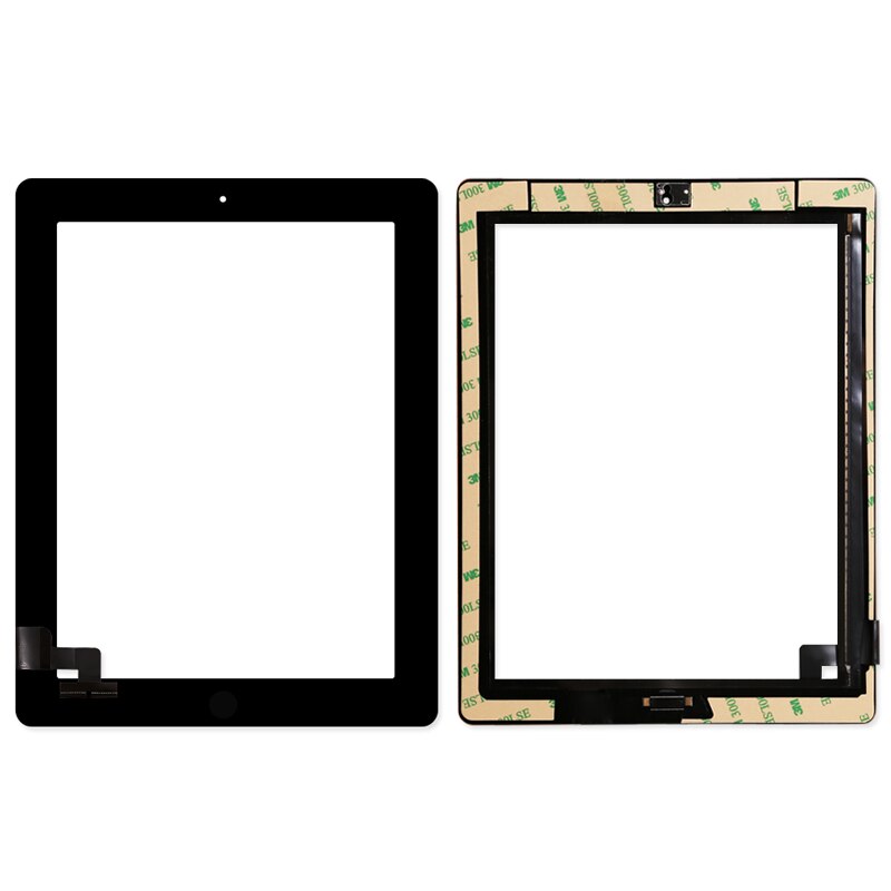 For iPad 2 Touch Screen Glass Digitizer Replacement + Home Button+adhesive+camera+hold A1395 A1396 A1397 Assembly