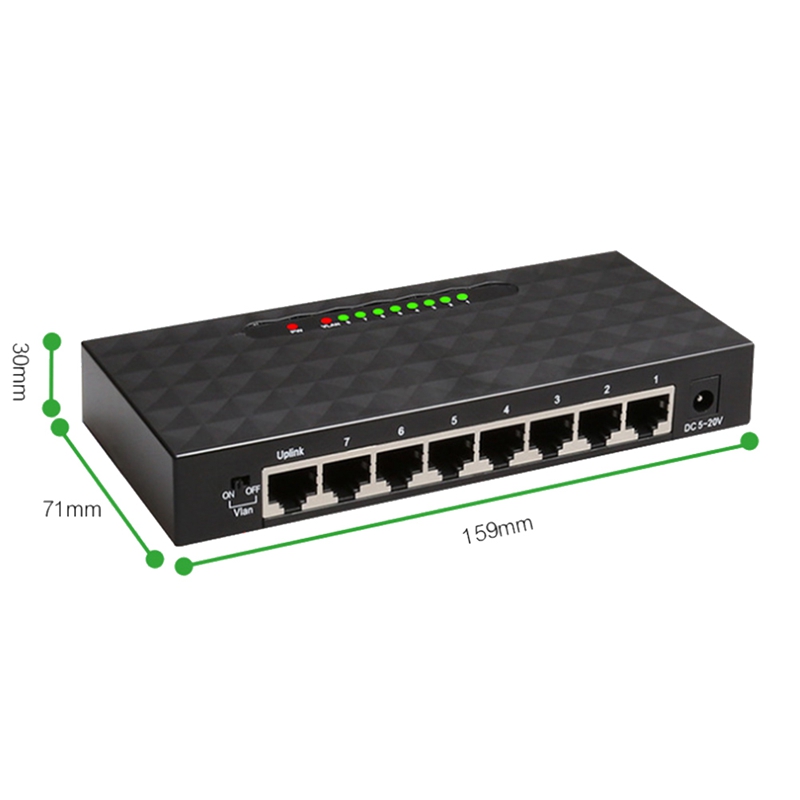 Gigabit Switch Ethernet Smart Switcher High Performance 1000Mbps Ethernet Network Switch RJ45 Hub(EU Plug)
