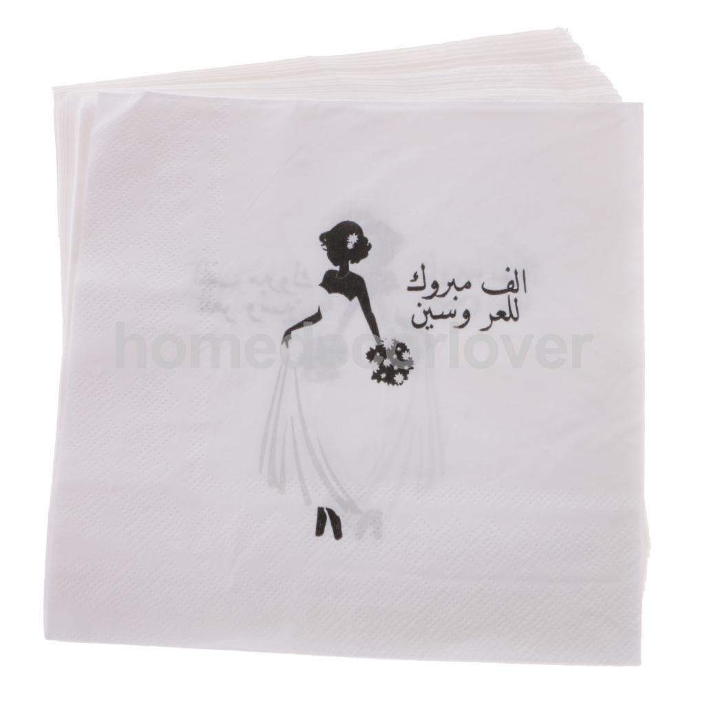 20 stuks wegwerpbruid arabische bruiloft bruidspapieren servetten bruidsdouche servetten feest servies 33 cm