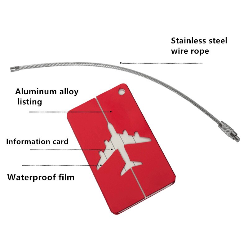 Aluminium gepäck Schild Einsteigen flug gepäck karte Reise Gepäck Etikett Riemen Koffer Gepäck Stichworte