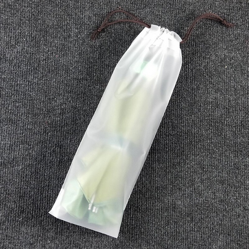 Matte Translucent Plastic Bag Umbrella Storage Bag Reusable Portable Umbrella Drawstring Storage Cover Home Storage Organizer