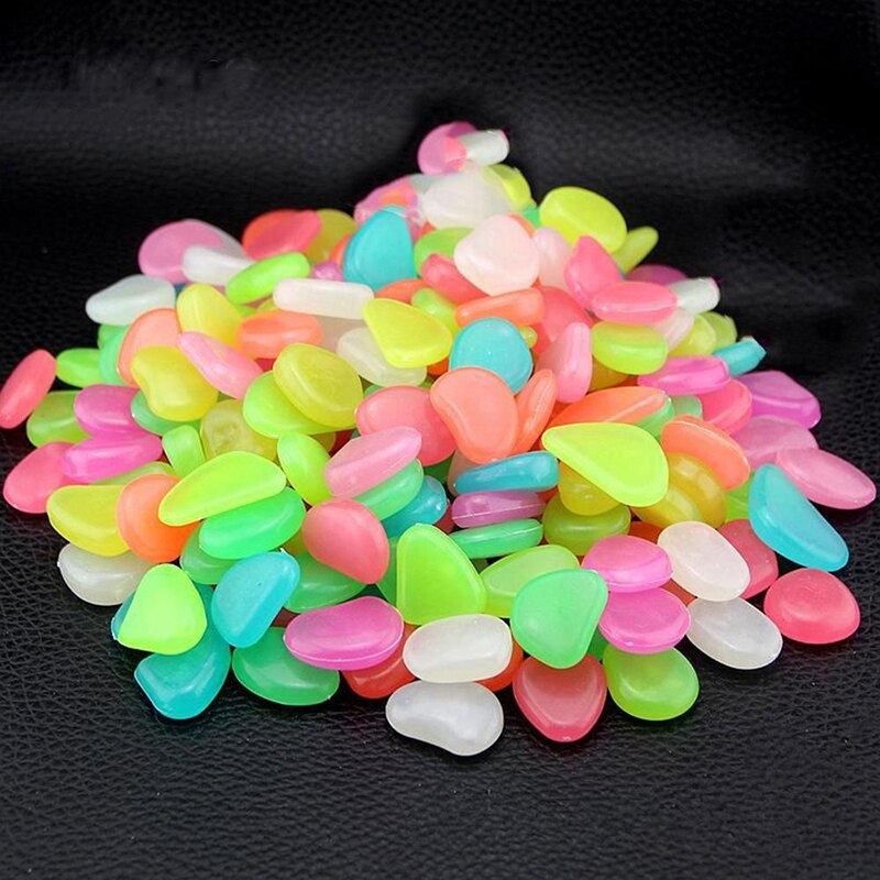 100/200/300 sztuk świecące w ciemności kamienie świecące kamienie fluorescencyjne jasne kamyki świecące kamienie robić akwarium ogród dekoracji: Default Title