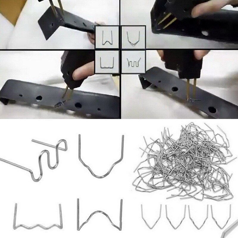 100/500Pcs Nietmachine Plastic Reparatie Standaard Pre Cut Wave Nietjes Bumper Carrosserie Reparaties 0.8Mm Wave Nietjes rvs
