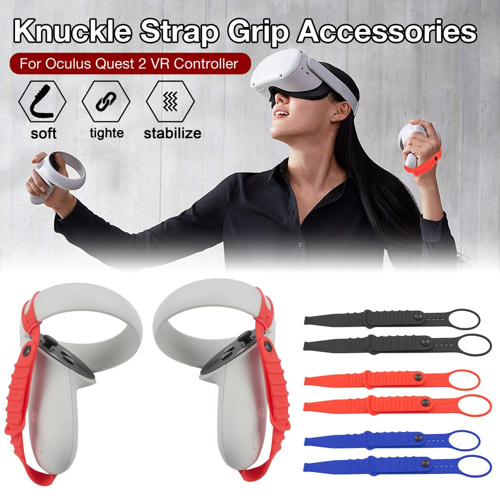 VR Accessories Silicone Knuckle Straps For Oculus Quest 2 VR Headset Touch Controller Adjustable Handle Grip Strap For Quest2