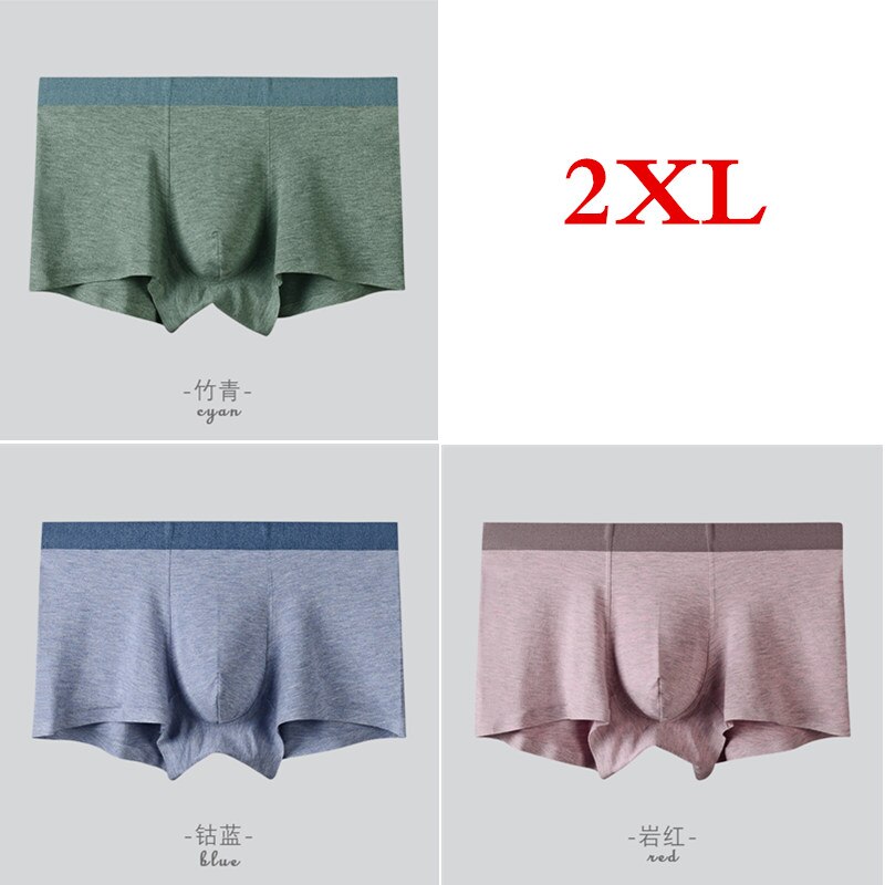 3 unids/lote, ropa interior Xiaomi para hombres, hilo de fibra de color, ropa interior sin costuras para hombres, nuevas bragas exuberantes para hombres, boxer , calzoncillos transpirables: Blue Green Red 2XL