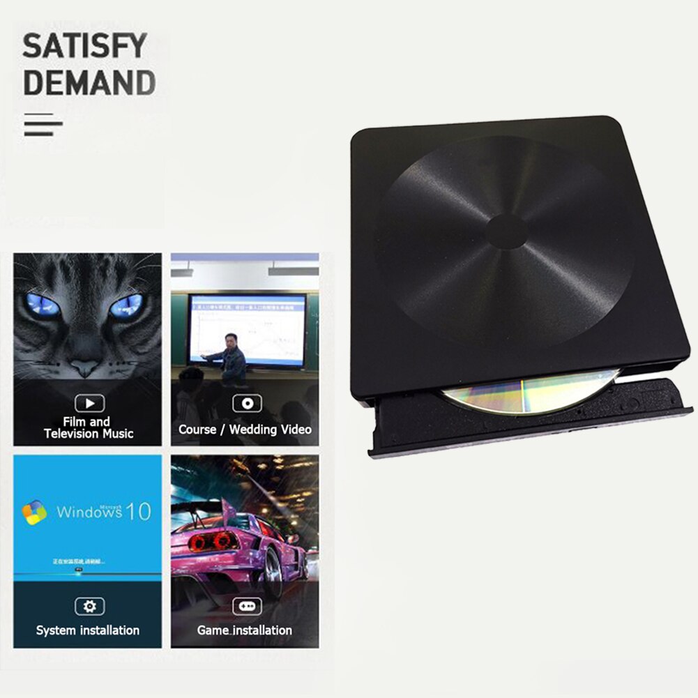 Przenośny USB 3.0 rodzaj USB C CD DVD Rom pisarz ultra cienki zewnętrzny napęd optyczny nagrywarka DVD Rewriter robić laptopa pulpit okna