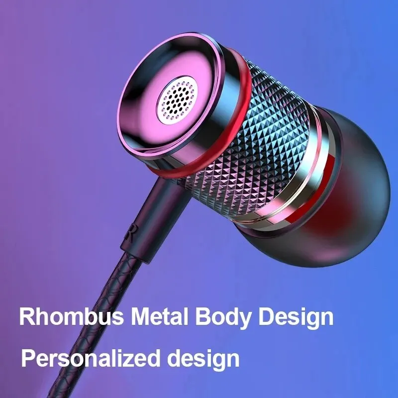 9D HIFI ciężki bas słuchawki douszne 3.5MM AUX/type-c słuchawki cyfrowe Stereo przewodowy zestaw słuchawkowy z mikrofonem słuchawki douszne dla Samsung Android