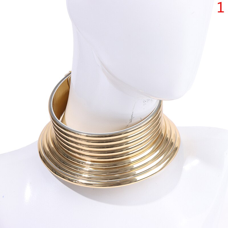Vintage statement choker halskæde kvinder guld farverige farve læder krave maxi halskæde afrikanske smykker justerbare chokers store: A1