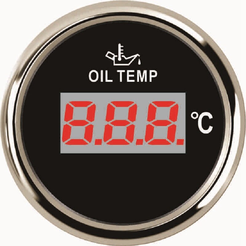 Medidor de temperatura de aceite Digital LCD Universal, 52mm, 50-150 ℃, para barco, camión, 12V, 24V, con retroiluminación roja: BS