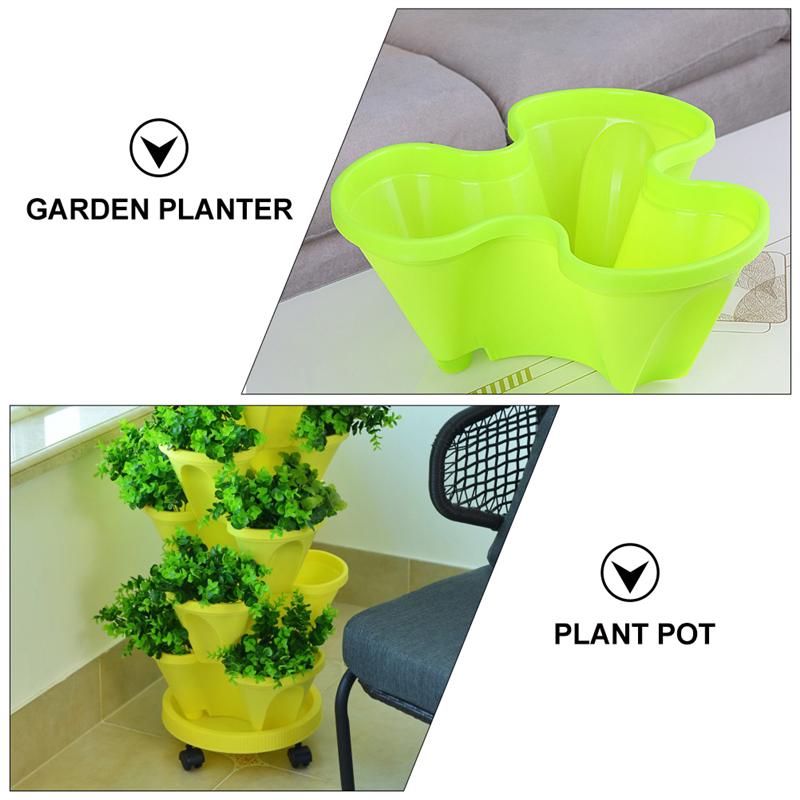 1 Set Stackable Flower Pot Garden Accessories Plant Pot Garden Pots Planters Plastic Tower Garden Pot Strawberry Planter
