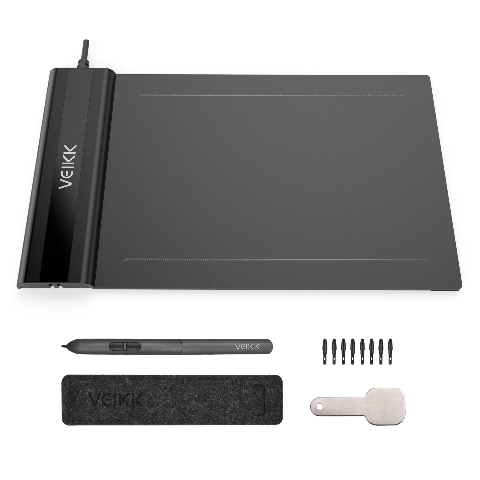 VEIKK S640 Graphic Pen tablet 6 x 4 inch Ultra Thin OSU Digital Drawing Tablet with Battery-Free Pen 8192 Levels Pressure: Default Title