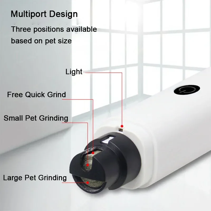 Elektrischer Nagelknipser für Hunde, Nagelschleifer für Hunde, wiederaufladbar, USB-Aufladung, LED-Licht, für Haustiere, leise Katzenpfoten, Nagelpflegezubehör