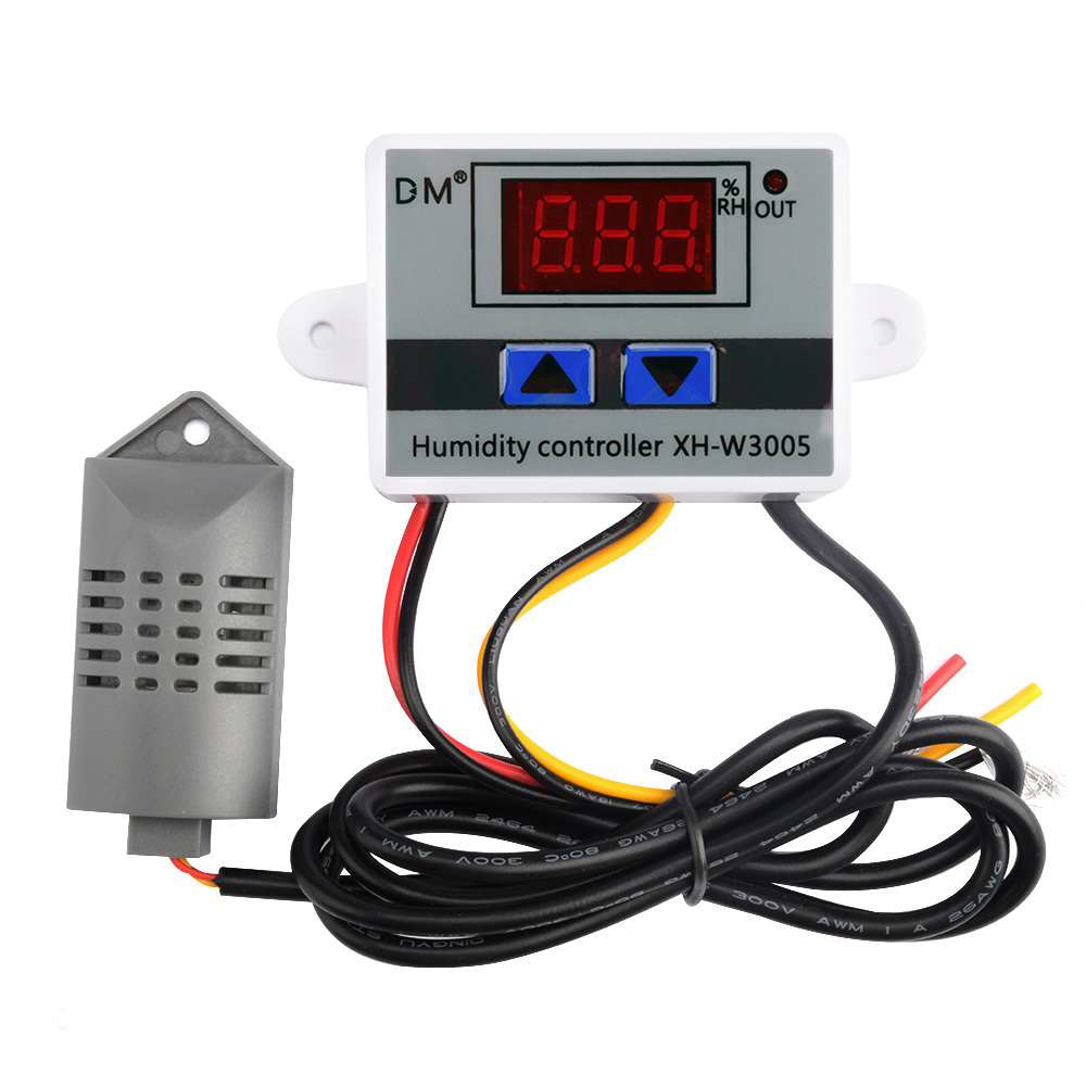 Digital Humidity Controller XH-W3005 12V 24V 110V 220V Humidistat Hygrometer Humidity Control Switch regulator + Humidity sensor: AC 110-220V