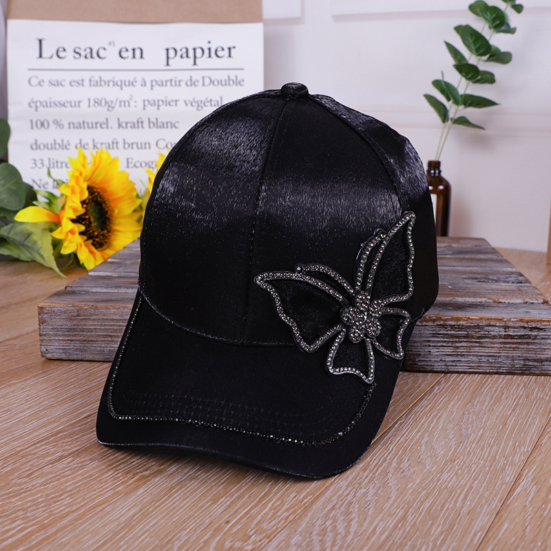 Mode Vrouwen Vlinders Bloem Borduren Caps Vrouwen Meisje Zon Hoeden Casual Snapback Caps Vrouwen Verstelbare Baseball Cap: 2