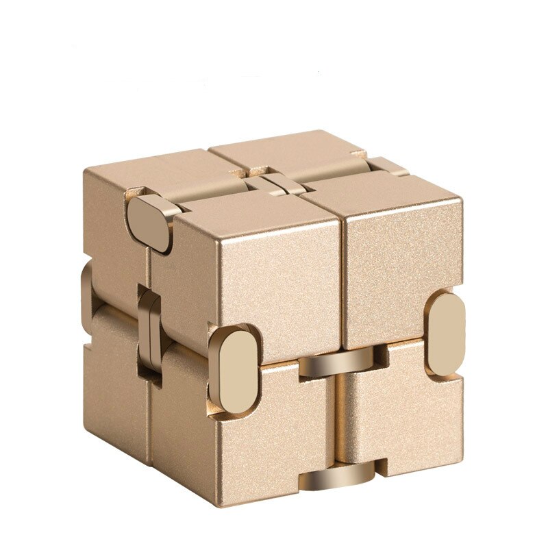 Inifinity Cube Flip Unlimited Aluminum Alloy Magical Cubes Flip Pocket Squares Anxiety Relief Toy Fidgeting Cube