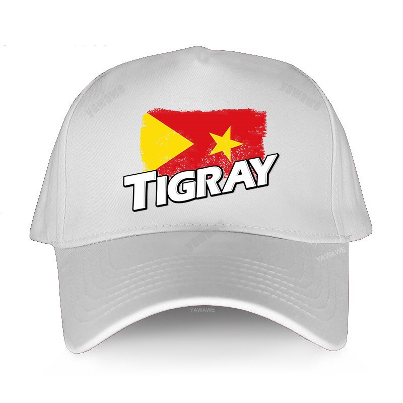 Tigray Region Flag Baseball Cap Hat Mens Black Sun Hip Hop Casual Boys Women Casquette Fish Outdoor Spring Bonnet: white