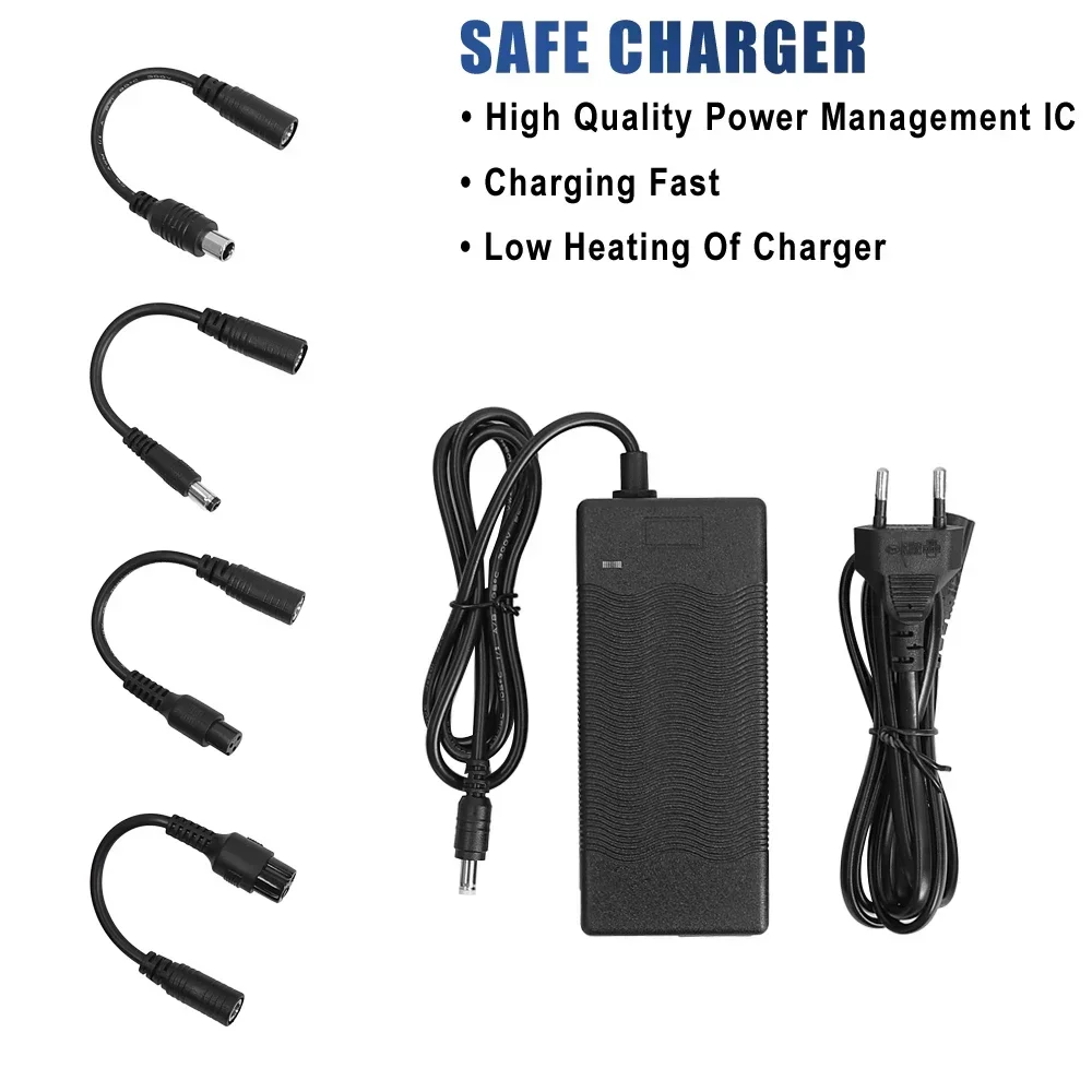 65W 42V 2A Battery Charger EU/AU/UK Plug with Connector Cable Adapter for Electric Scooter Charger Accessories