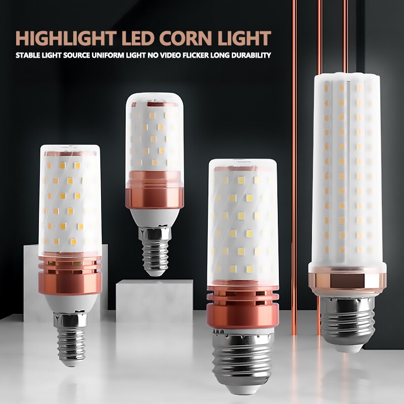 E27 E14 12W 16W 24W Led bougie ampoule 220V 230v économiser de l'énergie /froid blanc lampe épis de maïs LED Bombillas lumière à la maison