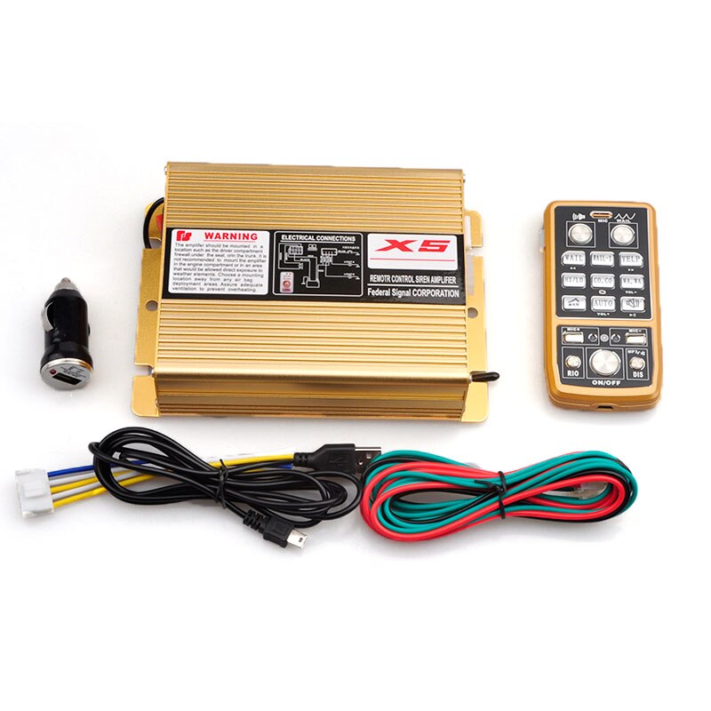 200W Car Truck Warning Alarm Police Siren Megaphone Horn Ambulance Emergency Electronic Speaker System Wireless Remote Control